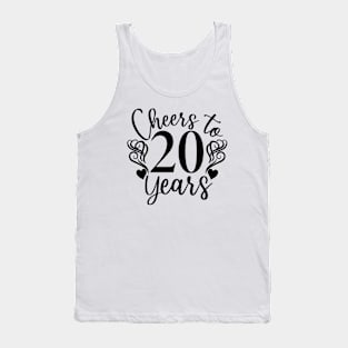 Cheers To 20 Years - 20th Birthday - Anniversary Tank Top